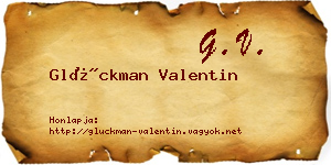 Glückman Valentin névjegykártya